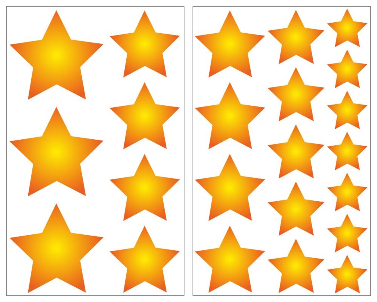 23-teiliges 'Sterne' Wandtattoo Set - KiddiKiste